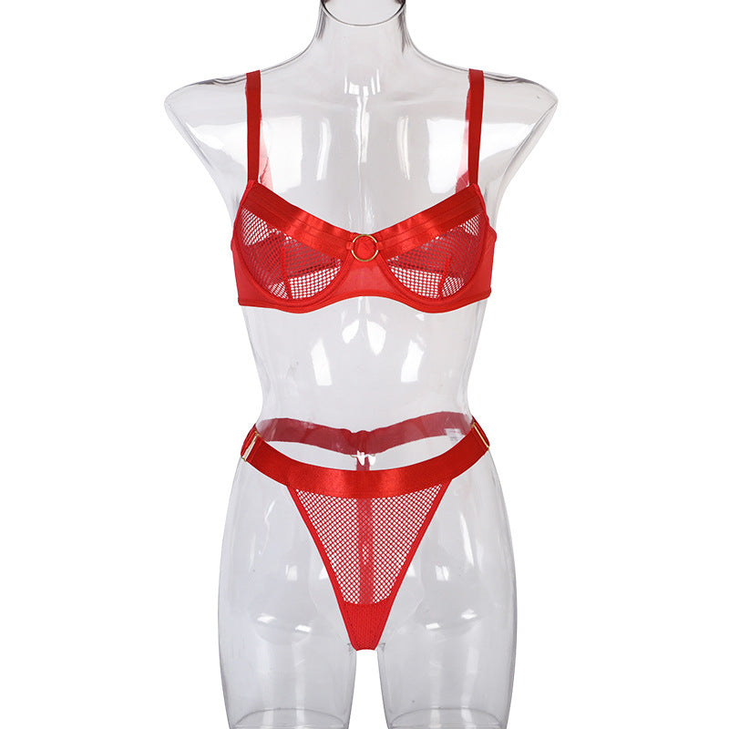 Ensemble de lingerie sexy pour dames à coutures en maille