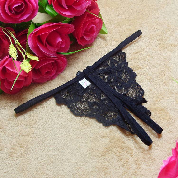 Lingerie sexy dentelle sexy nœud transparent dentelle dames string