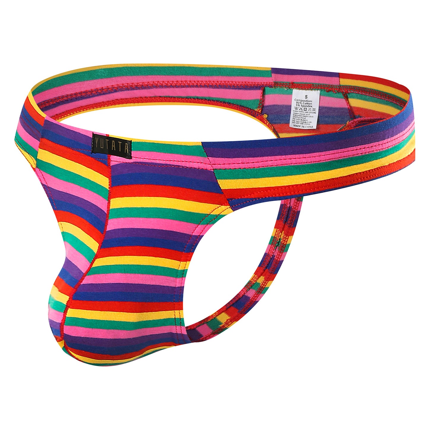 Colored Cotton Striped Bag Men's Low Waist Underwear