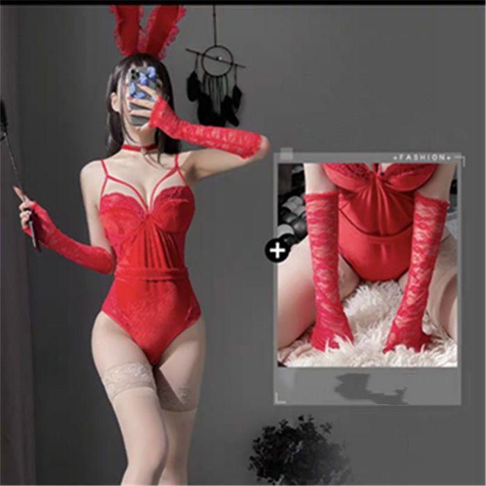 Sexy Bunny Cos Uniform Suit Crotch Free To Take Off