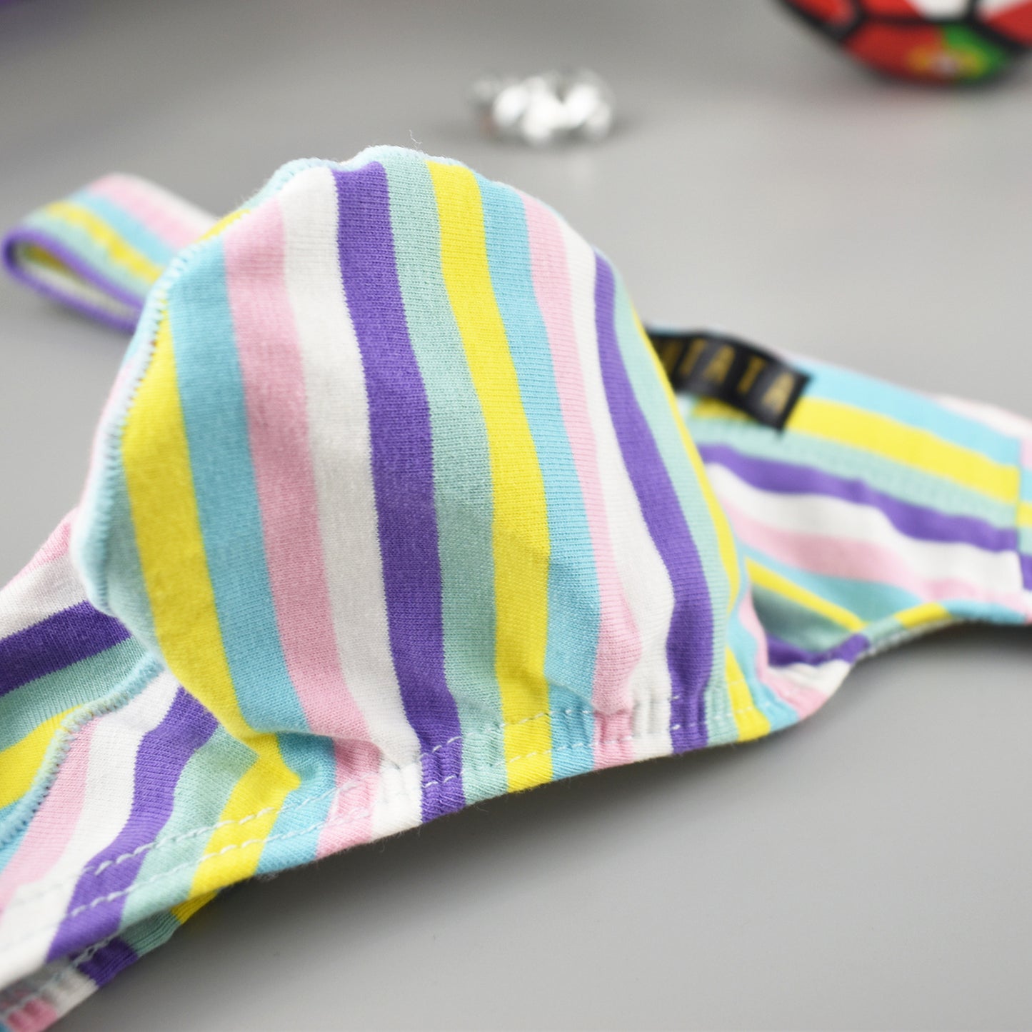 Colored Cotton Striped Bag Men's Low Waist Underwear