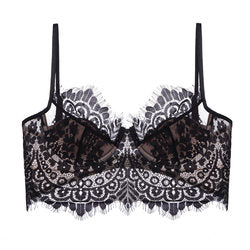 bralette Summer Small Sling Lace Sexy Lingerie Soft Underwire Push up Big Chest Show Small Thin U Shaped Backless Bra