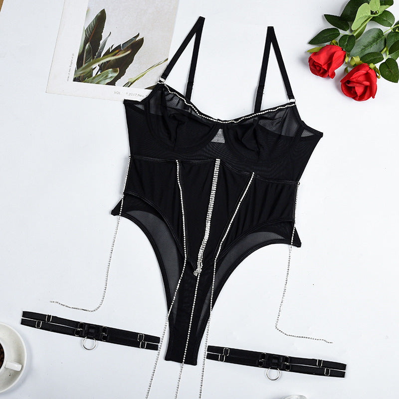 Vêtements d'été pour femmes, maille artisanale, décorations en diamant respirantes, corsets façonnant le corps, Sexy