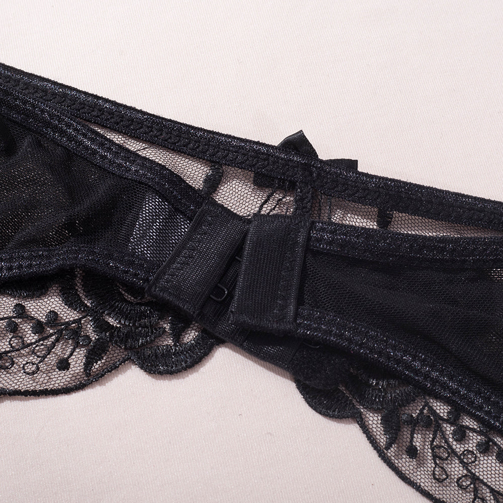 Sexy Sling Steel Ring Transparent Tempting Three Piece Embroidered Sexy Lingerie Body Shaping Two Piece Suits