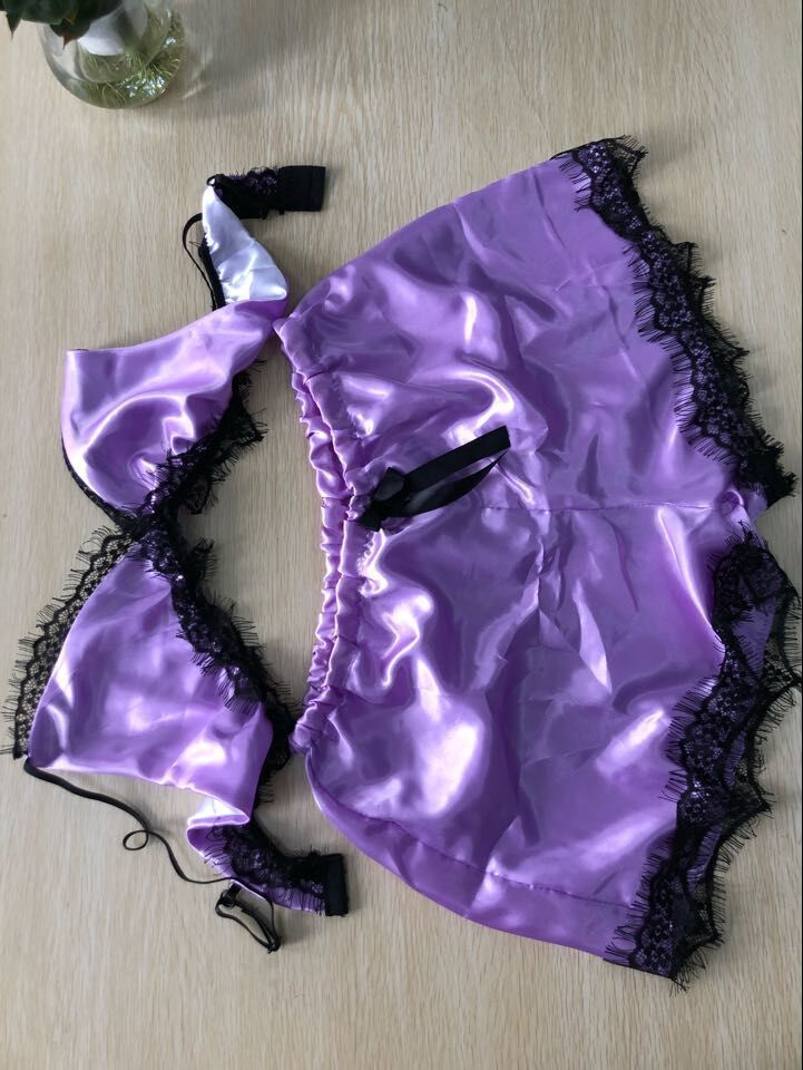 Sexy lace split pajamas set