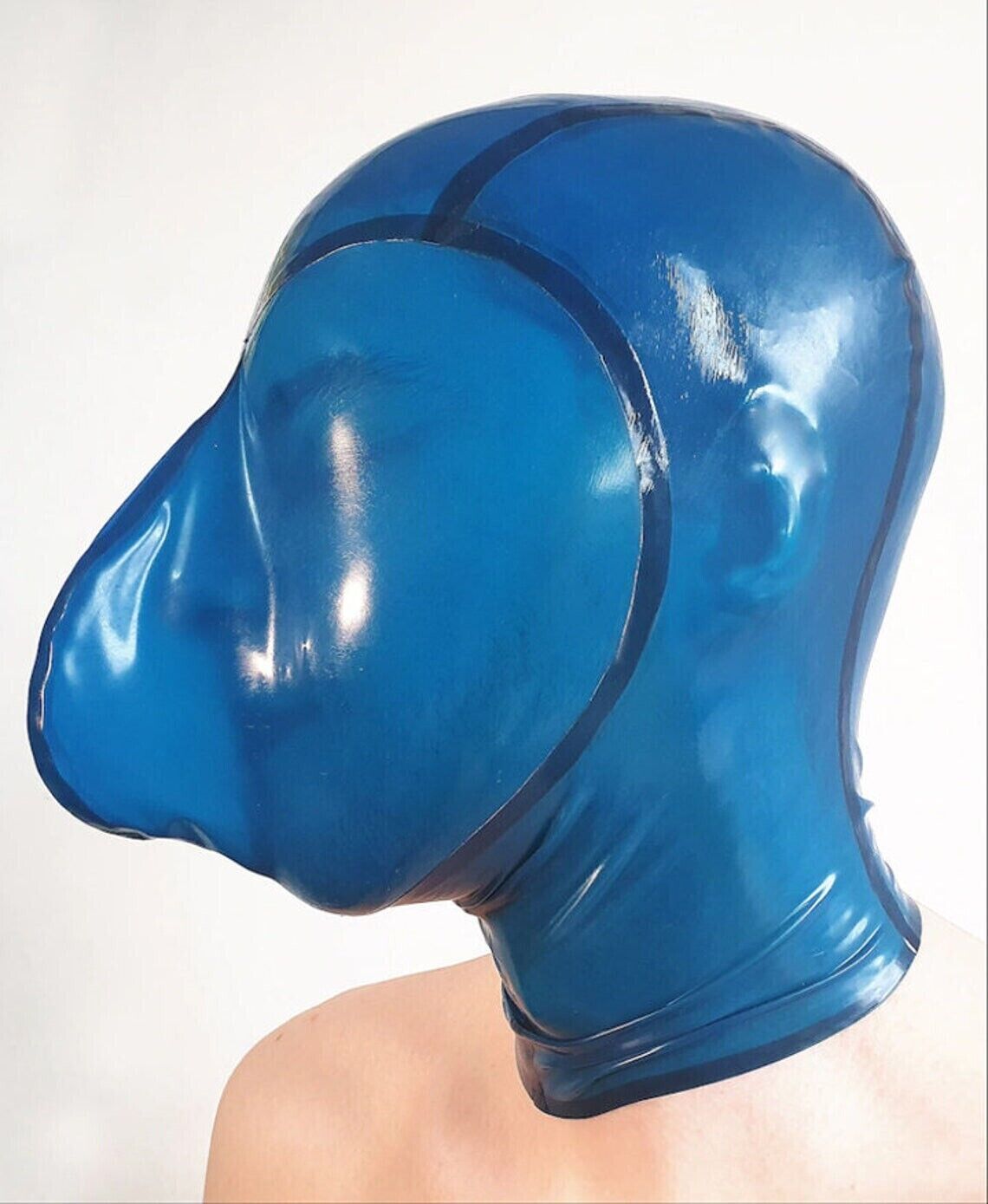All-pack Zipper Free Latex Head Cover Breath Control All-pack