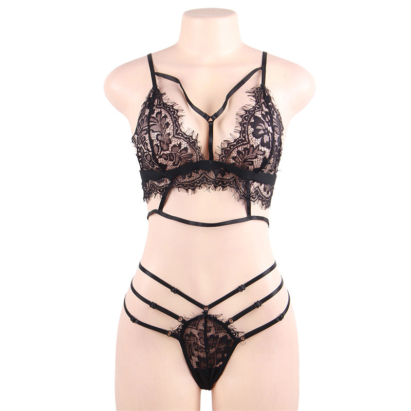Plus Size Sexy Lingerie Sexy Bra Panties Set Thin Lace No Steel Ring