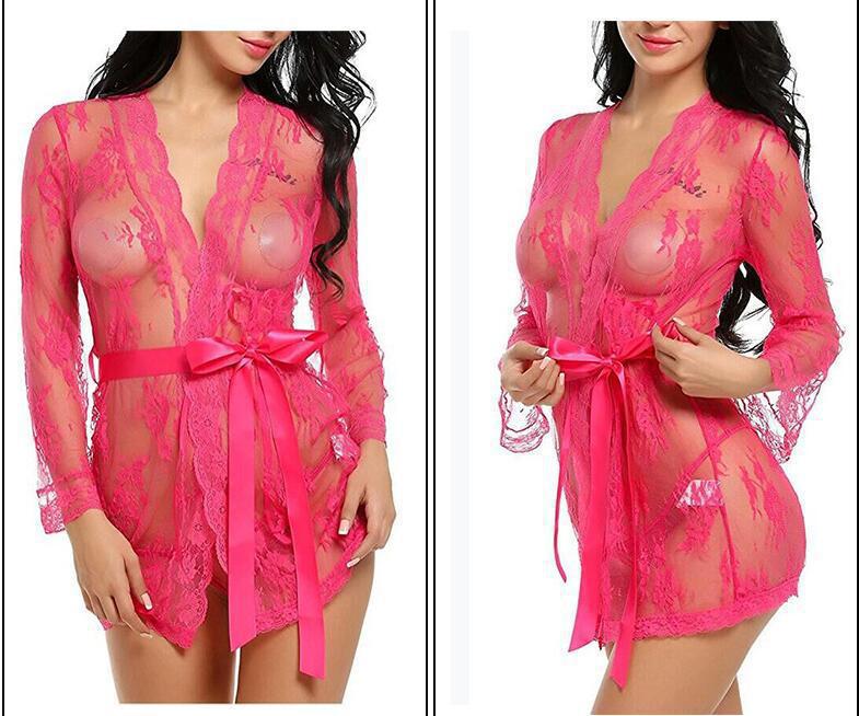Sexy Lingerie Lace Robe Sexy Bathrobe Multi-Color Multi-Size Sexy Underwear