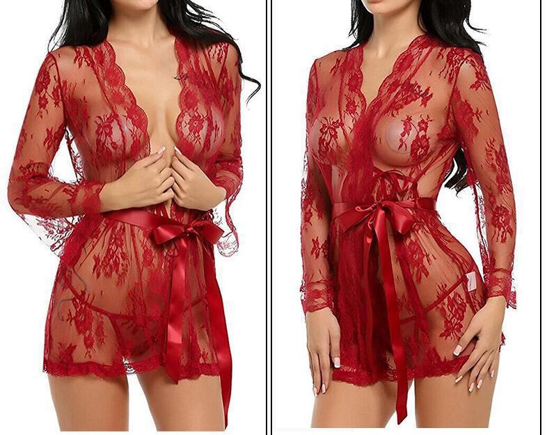 Sexy Lingerie Lace Robe Sexy Bathrobe Multi-Color Multi-Size Sexy Underwear