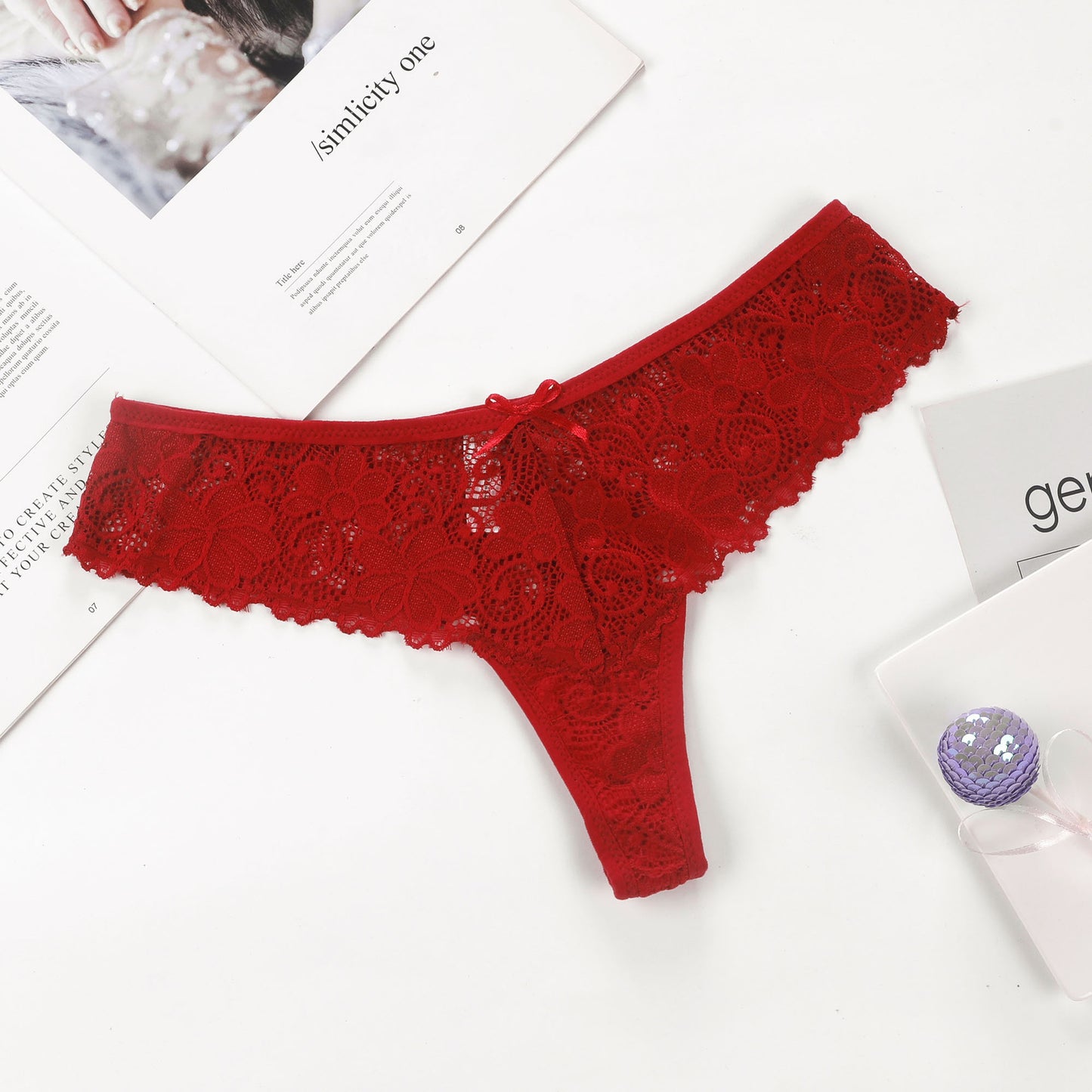 European And American Style Sexy Lace Underwear Hot And Sexy Low Waist Plus Size Traceless Lace