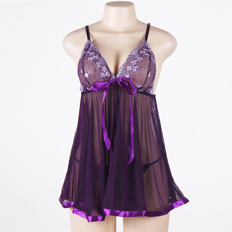 Plus Size Sexy Lingerie Lace Sexy Pajamas Temptation Transparent Mesh Sexy Lingerie