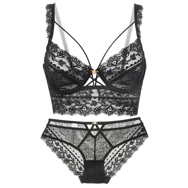 Soutien-gorge transparent ultra-mince Ensemble de sous-vêtements sexy en dentelle pour dames