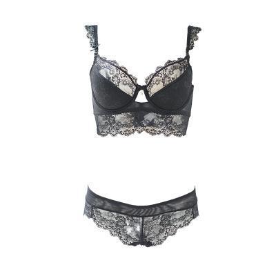 Sexy Mousse femmes ensemble de soutien-gorge Sexy Ultra-mince rouge noir dentelle soutiens-gorge sous-vêtements soutien-gorge push up et sous-vêtements