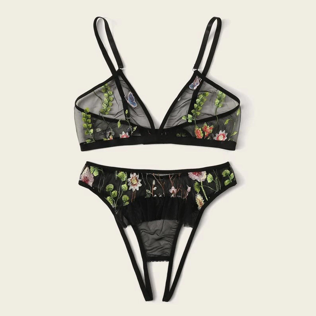 Sexy Sexy Lingerie Sexy Temptation Embroidered Three-Point Sexy Suit