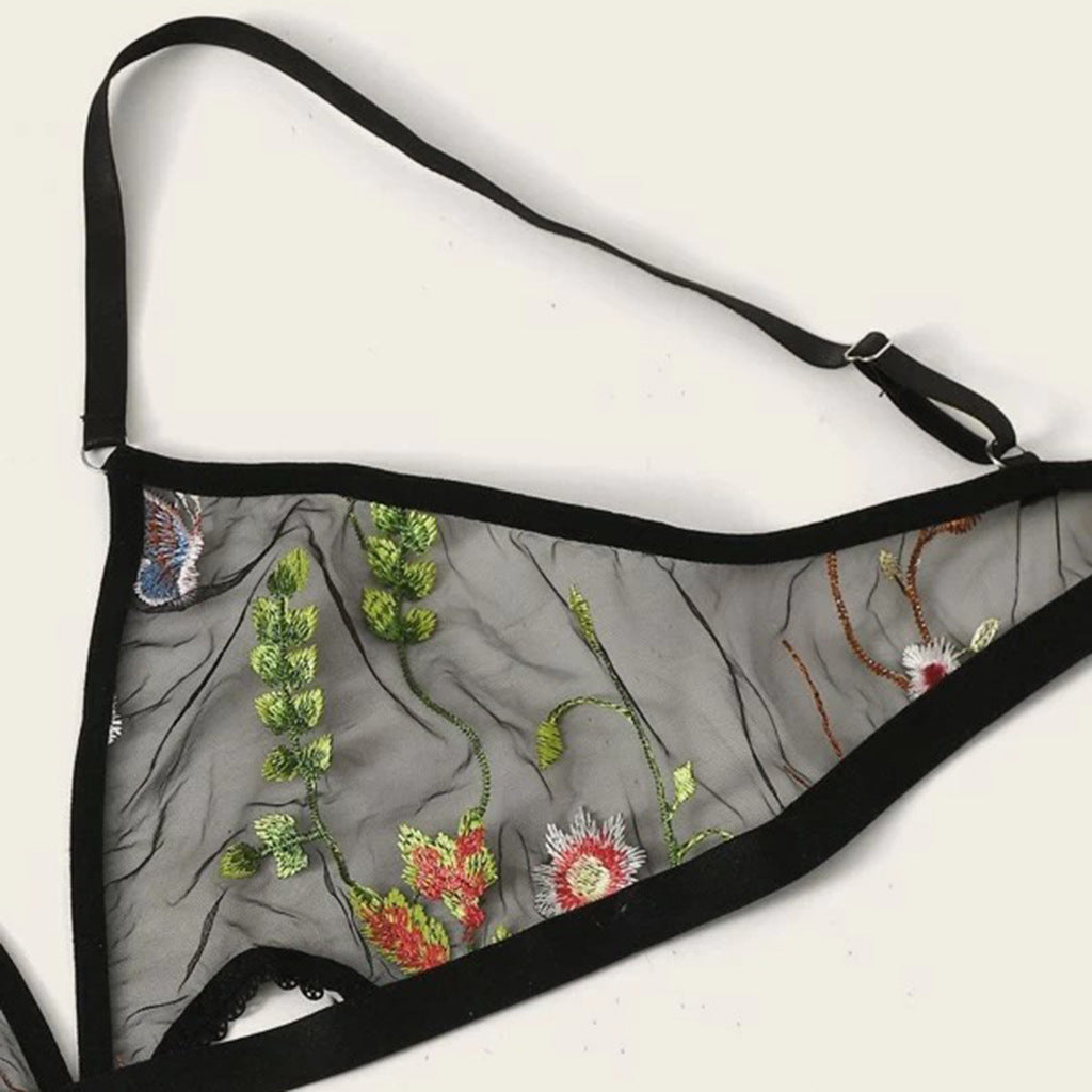 Sexy Sexy Lingerie Sexy Temptation Embroidered Three-Point Sexy Suit