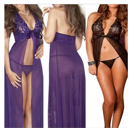 modifier jupe longue en dentelle pyjama fendu sur le devant lingerie sexy