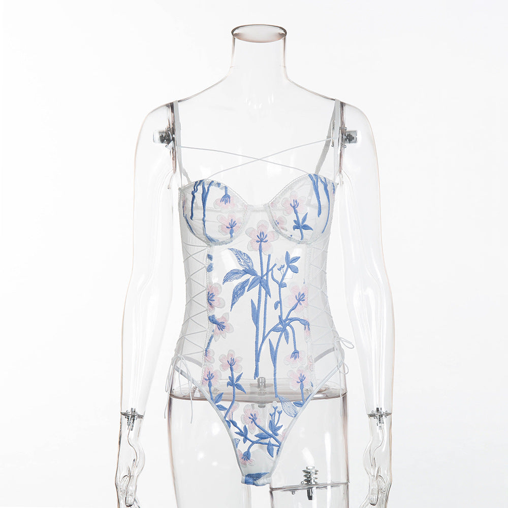 Body en maille brodée