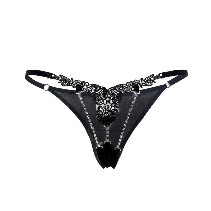Sexy Lingerie Adult Supplies Dew Pp Rhinestone Encrusted Sexy Thong
