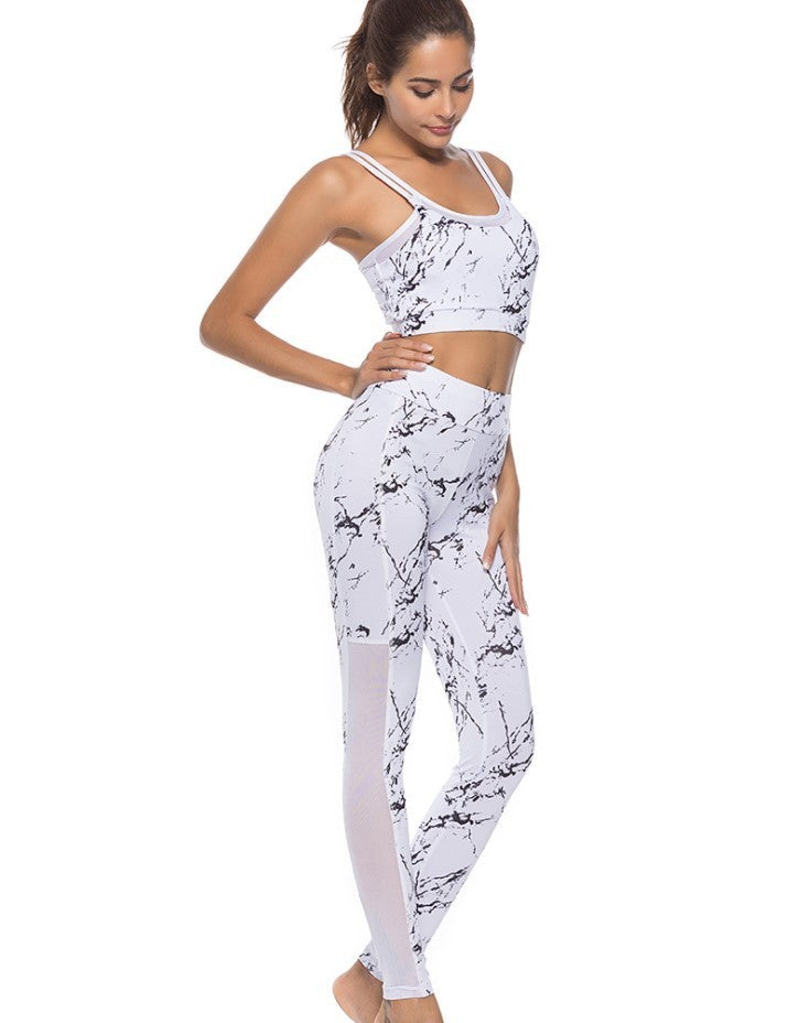 Vêtements de Yoga hauts femme été fitness yoga sport costume 2 pièces ensemble sexy gilet ceinture