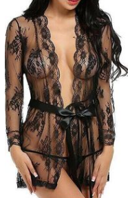 Conjunto de camisón de tirantes con albornoz de lencería sexy