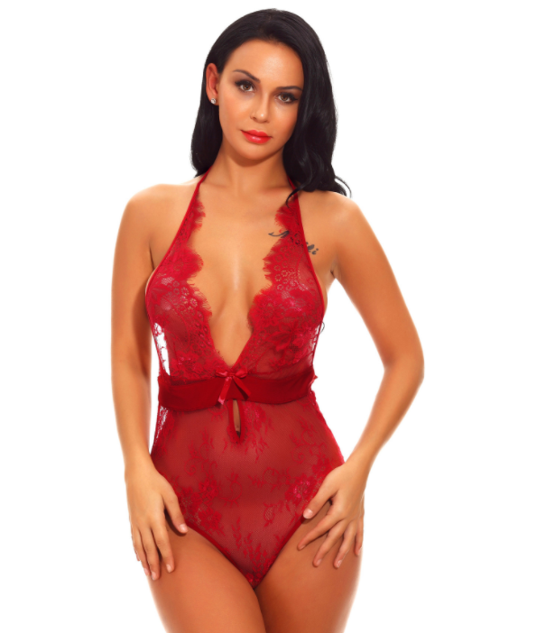 Lingerie sexy avec pyjama une pièce en dentelle
