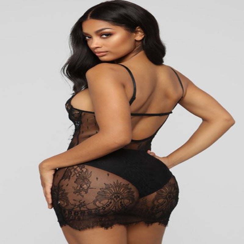 Correa de malla de pestañas femenina de lencería sexy europea y americana