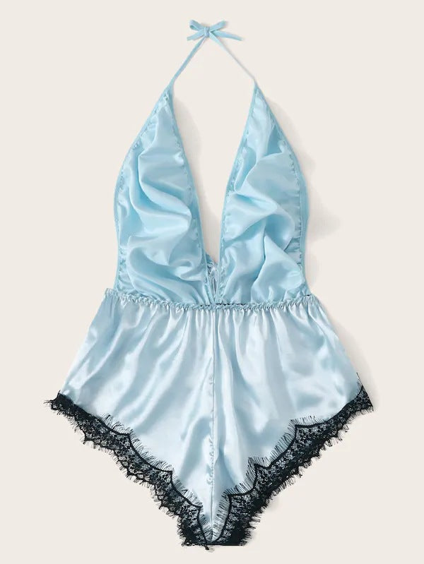 Tube Top Ice Silk Pajamas Women Summer Korean Seduction Sexy Sling One Piece Sexy Sleepwear