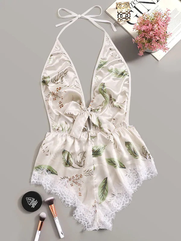 Tube Top Ice Silk Pajamas Women Summer Korean Seduction Sexy Sling One Piece Sexy Sleepwear