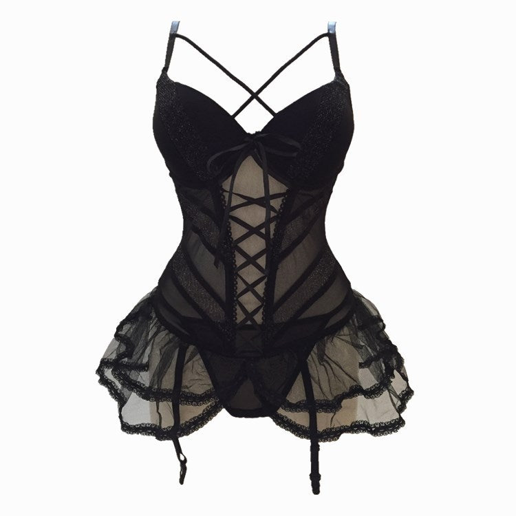 Perspective Bunny Girl Sexy Nightdress Short Skirt Uniform Set
