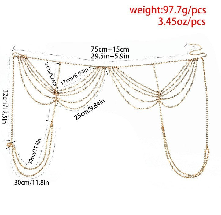 Ensemble sexy diamant complet, chaîne de taille, chaîne de jambe, un
