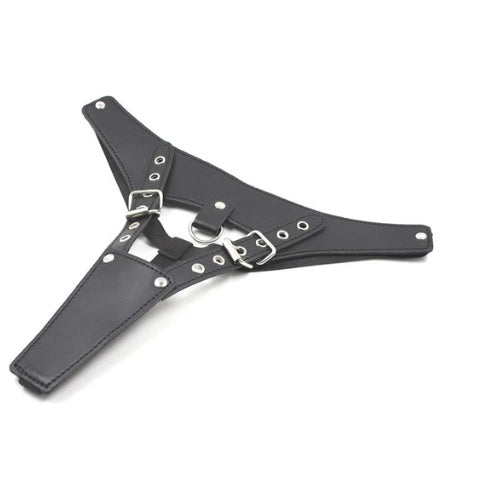 Ensemble de slips sexy Chain Queen avec fermeture à sangle en cuir