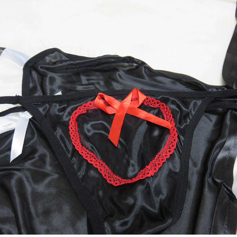 Lencería sexy Traje de uniforme de pasión de mucama libre para quitarse