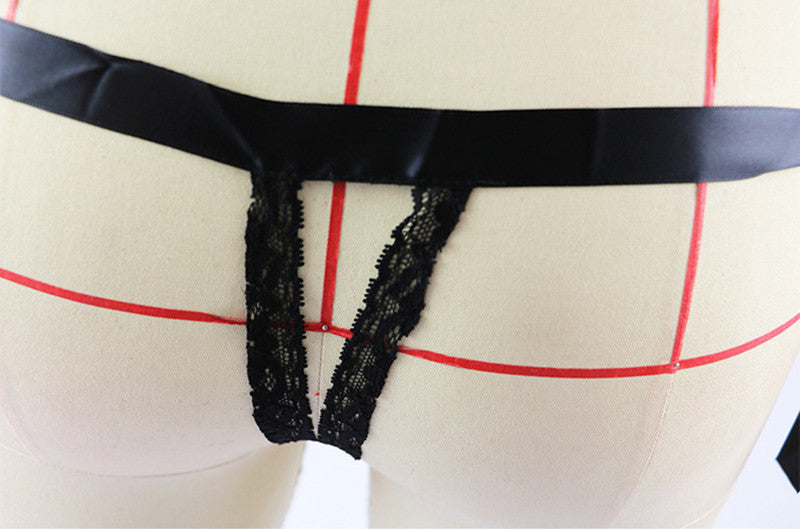 Body transparent en maille et dentelle, lingerie sexy