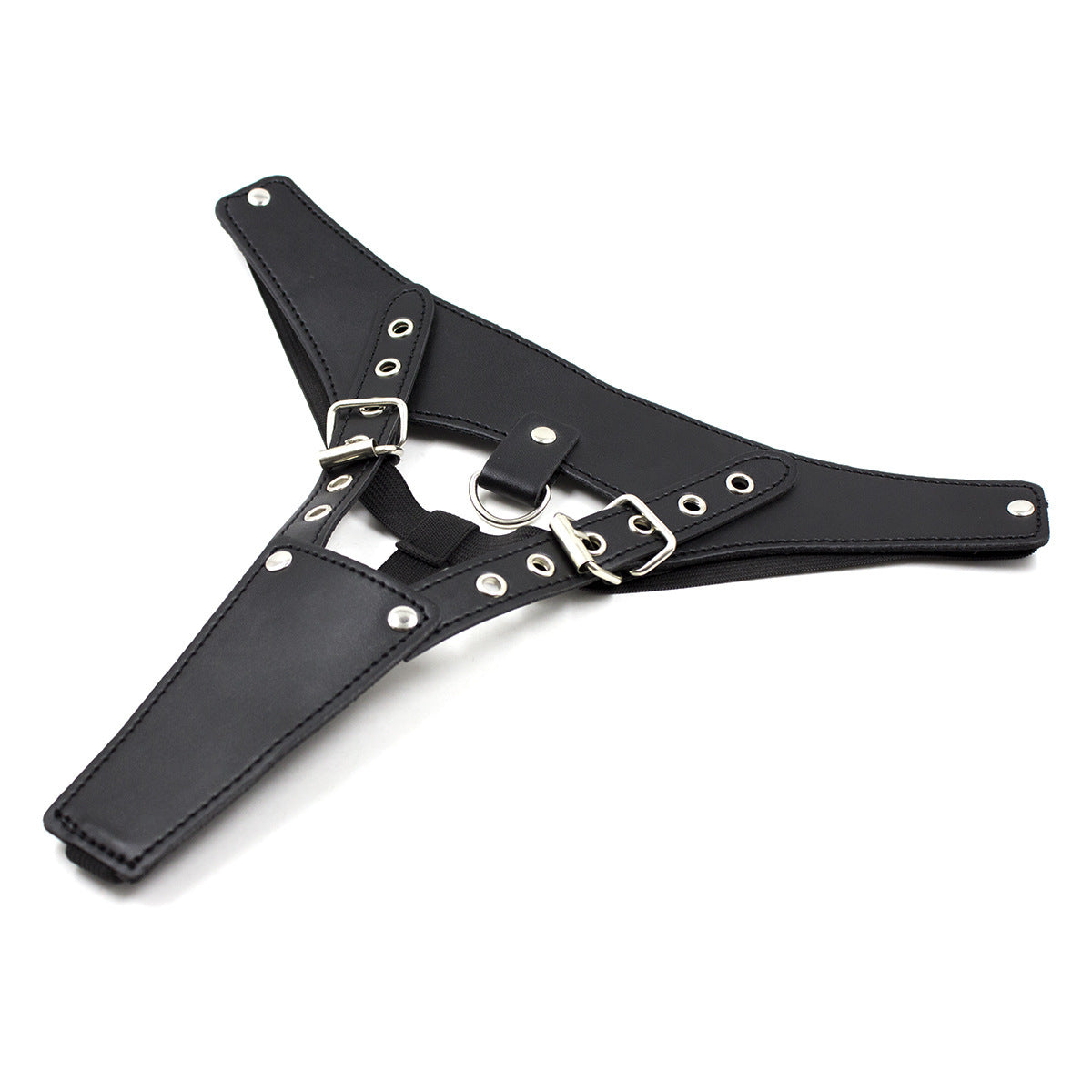Ensemble de slips sexy Chain Queen avec fermeture à sangle en cuir
