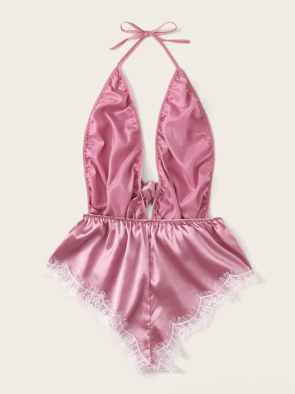 Tube Top Ice Silk Pajamas Women Summer Korean Seduction Sexy Sling One Piece Sexy Sleepwear