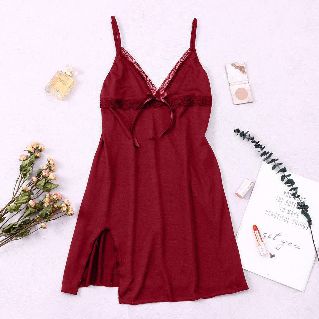 Pijamas atractivos de la falda roja de la liga de la red europea y americana de la venta al por mayor de la ropa interior atractiva