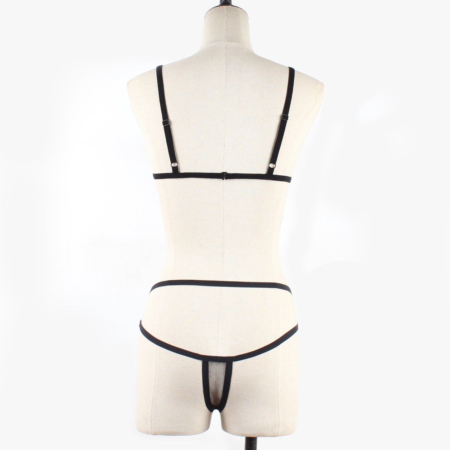Ensemble de soutien-gorge de sous-vêtements à lacets en maille sexy pour dames