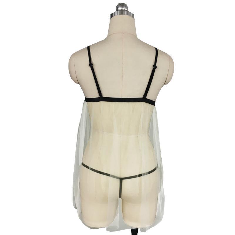 Jupe à bretelles sexy Lingerie sexy brodée