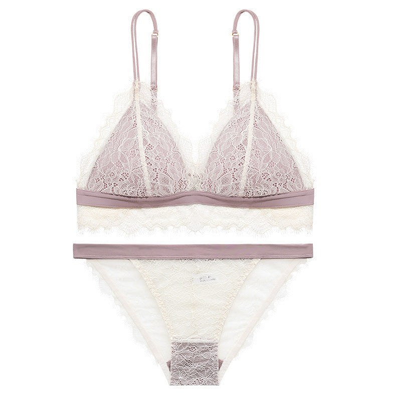 Ensemble soutien-gorge et culotte en dentelle fine pour femmes sexy