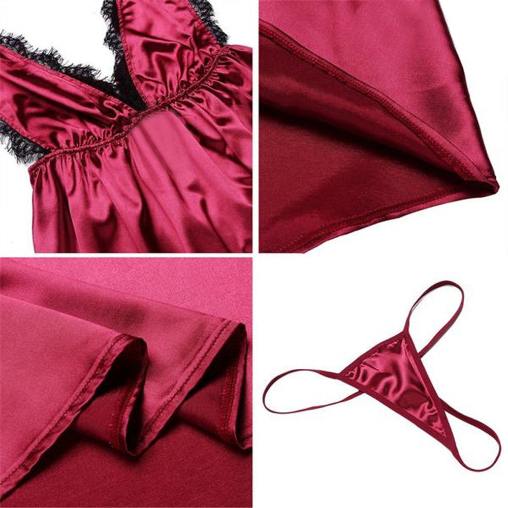 Camisón sexy con sujetador para mujer, ropa de dormir, lencería, camisón