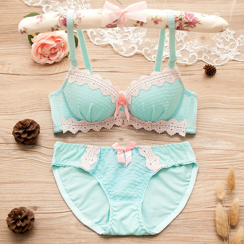 Soutien-gorge sexy à bordure en dentelle, soutien-gorge confortable, ensemble de sous-vêtements culotte réglable, nouveau style