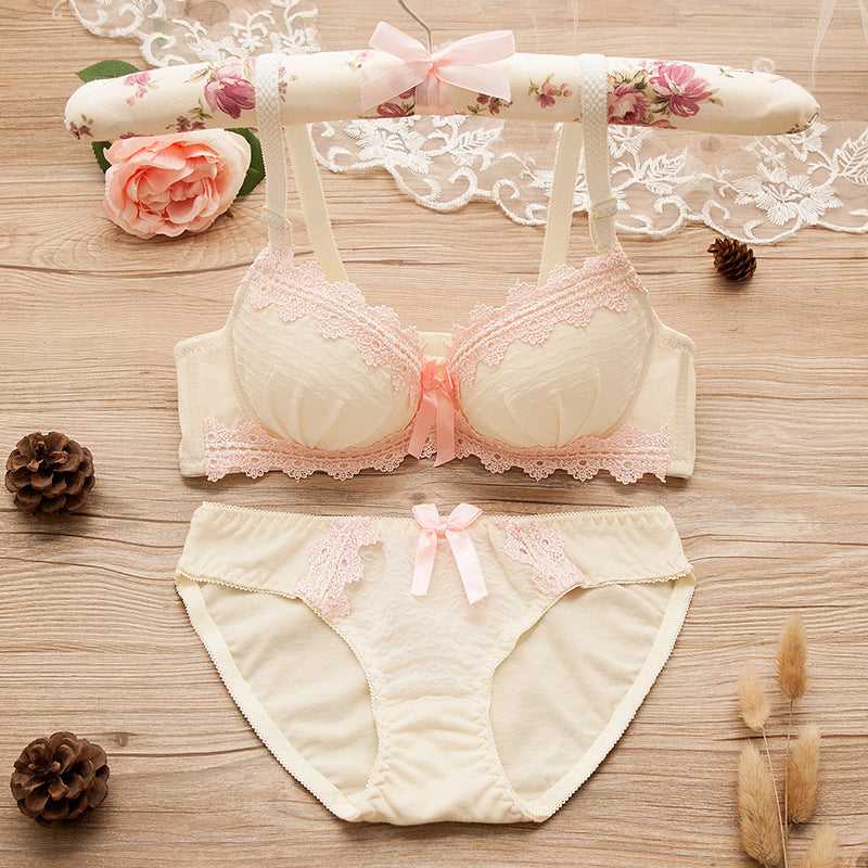 Soutien-gorge sexy à bordure en dentelle, soutien-gorge confortable, ensemble de sous-vêtements culotte réglable, nouveau style