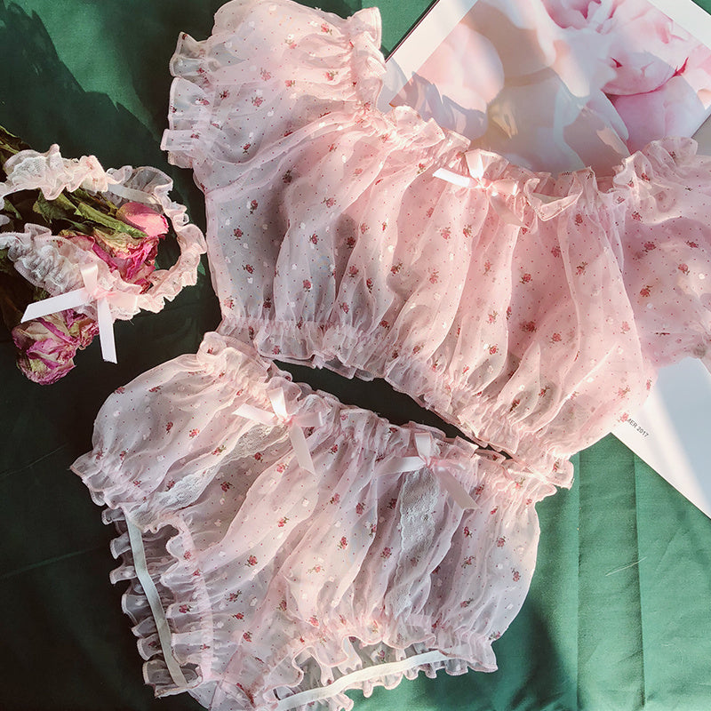 Ensemble pyjama avec anneau de jambe, sous-vêtements Sexy en dentelle douce et courte, Perspective transparente