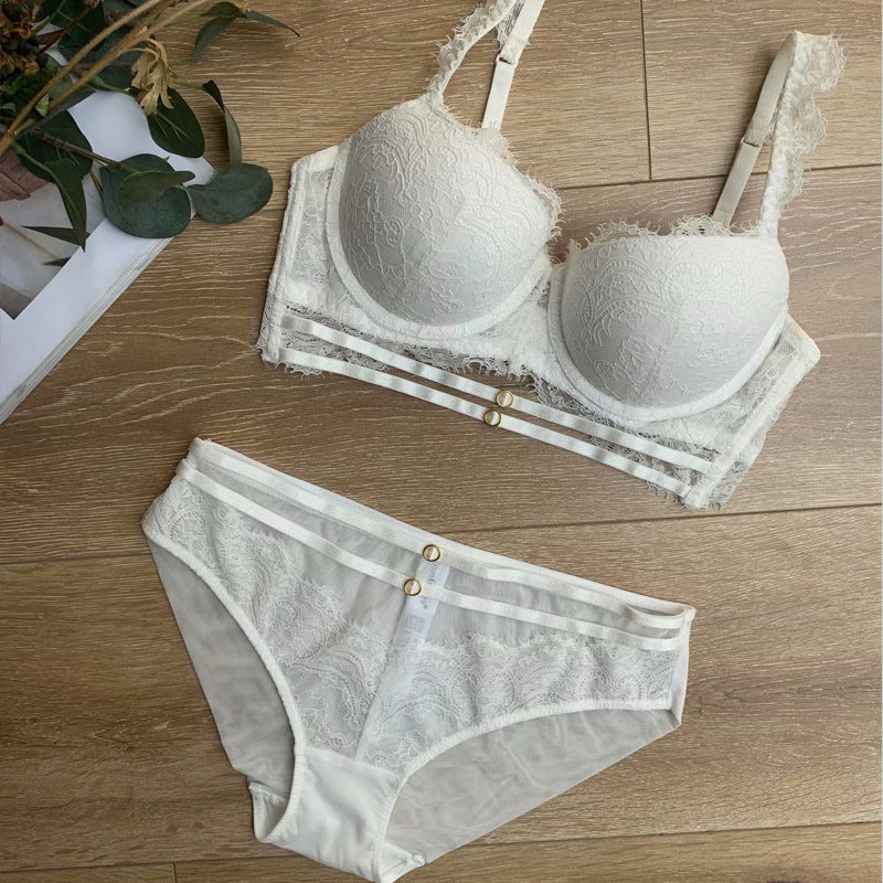 Ensemble de soutien-gorge sexy en dentelle rouge, sous-vêtements à bretelles creuses, année du zodiaque