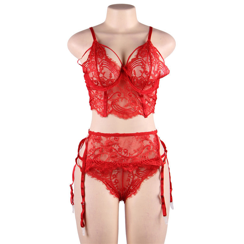 Traje sexy de lencería sexy con liguero de pecho de gran tamaño