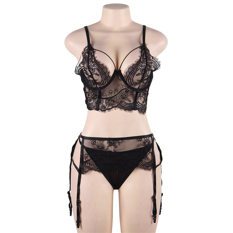 Traje sexy de lencería sexy con liguero de pecho de gran tamaño