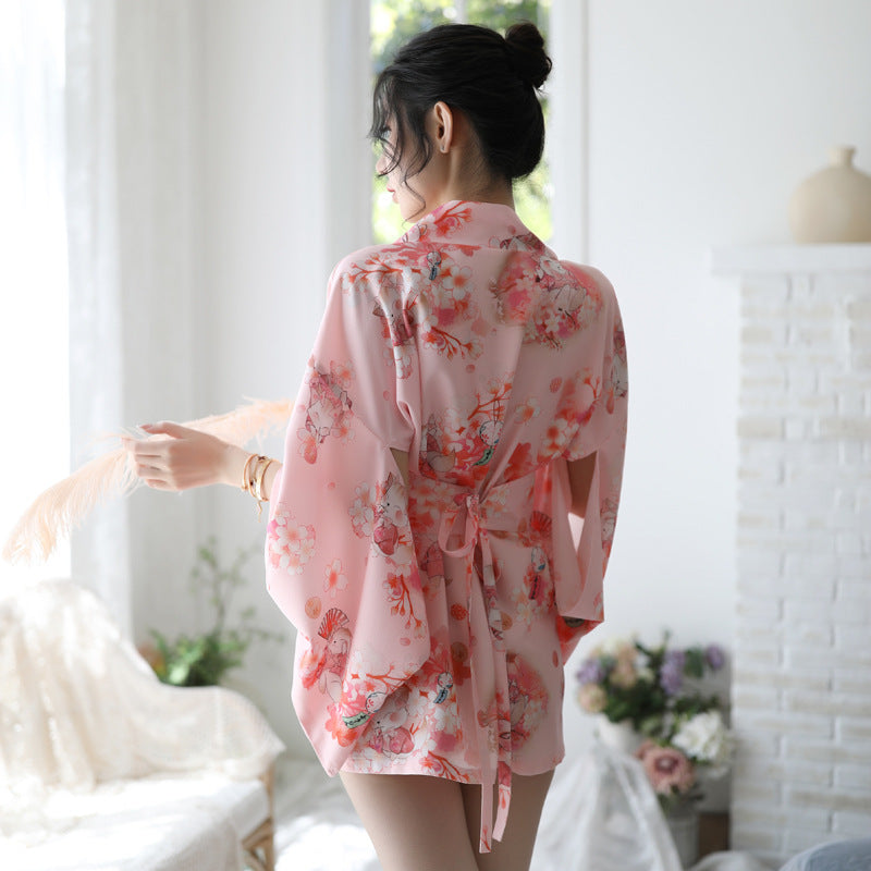 Nuevo Fabricantes de lencería Aexy, lencería Sexy para mujer, traje tipo Kimono estampado japonés nuevos,