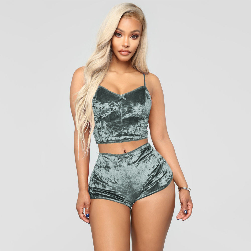Lingerie Sexy européenne et américaine, commerce extérieur, sous-vêtements Slim à col en v, costume deux pièces multicolore, offre spéciale