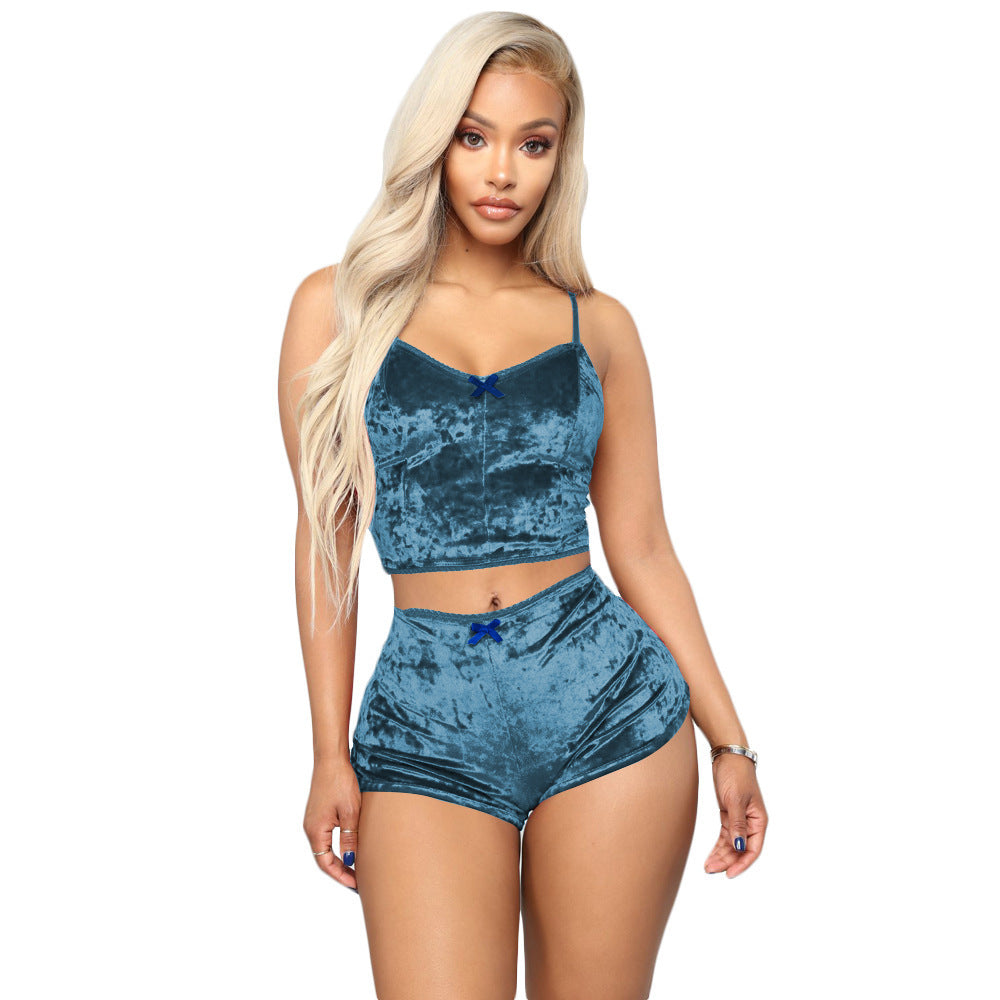 Lingerie Sexy européenne et américaine, commerce extérieur, sous-vêtements Slim à col en v, costume deux pièces multicolore, offre spéciale