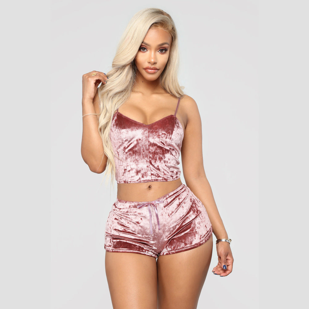 Lingerie Sexy européenne et américaine, commerce extérieur, sous-vêtements Slim à col en v, costume deux pièces multicolore, offre spéciale